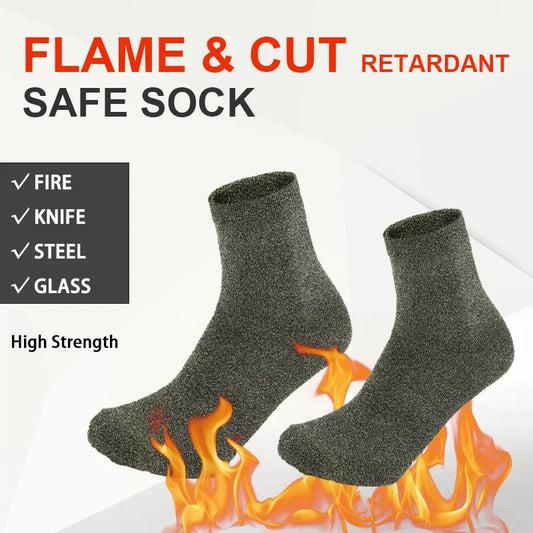 1 Pair Safety Socks Aramid Fiber Flame Retardant and Cut Resistant Foot Guard Socks