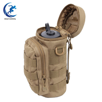 Outdoor Water Bottle Pouch Military Tactical Molle Kettle Case Waist Bag Multifunction Pockets EDC Gear Camping Hiking Riding