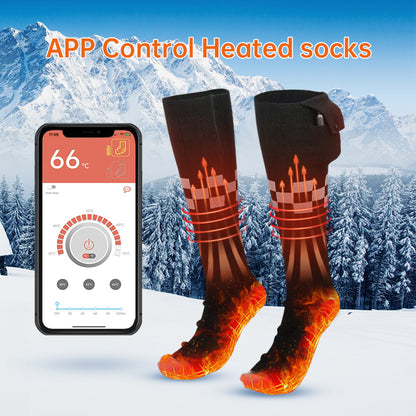 Heated Socks APP Remote Control 6000/5000mAh Rechargeable Battery Winter Thermal Electric Heating Thick Socks