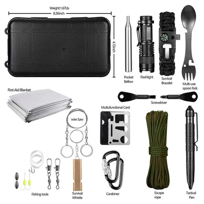 "Ultimate Survival Companion: 15-in-1 Wilderness Adventure Kit"