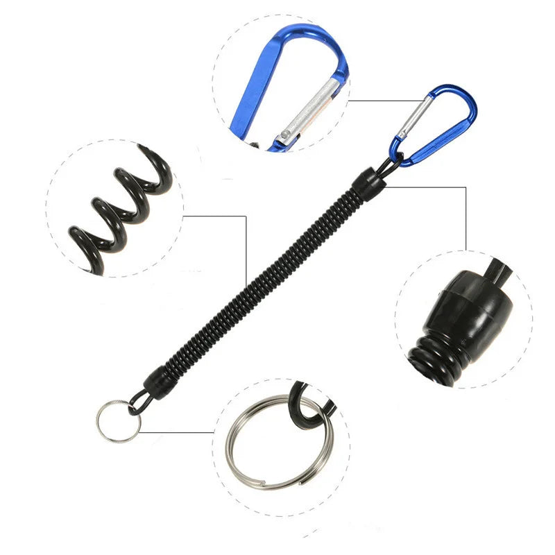 "Secure Explorer: Tactical Lanyard Spring Rope - The Ultimate Outdoor Companion"