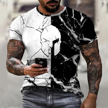 Xion's Spartan Warrior Helmet 3D Printed T-Shirt - Summer Men's Casual Punk Streetwear