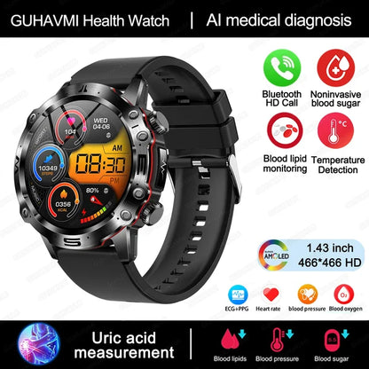 2024 New Blood Lipids Uric Acid Blood Glucose Smart Watch
