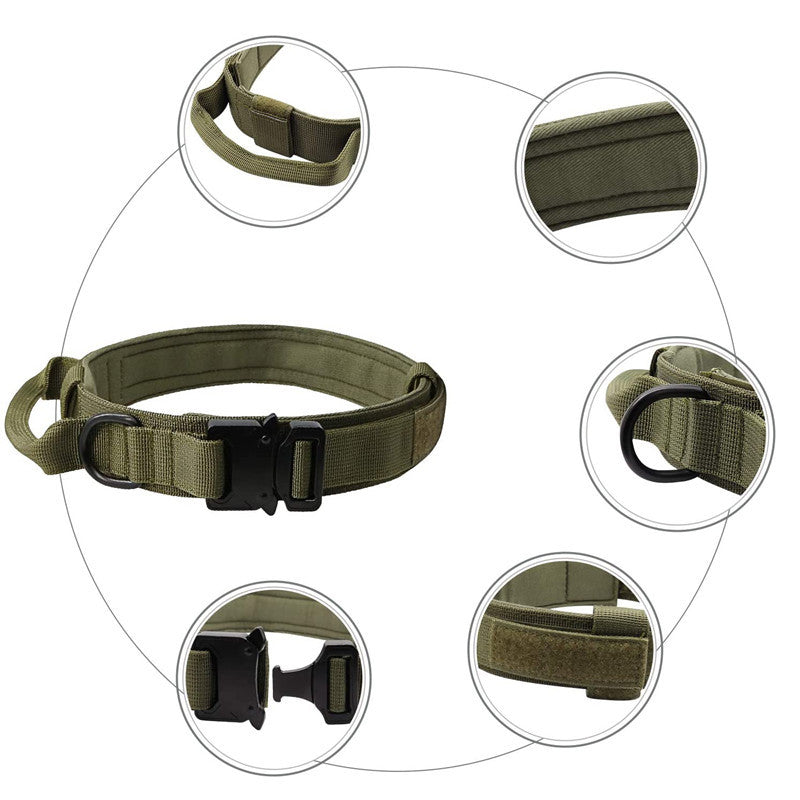 Tactical Collar Pet Collar Nylon Outdoor Dog Leash Adjustable Large and Medium Dog Collar Dog Collar