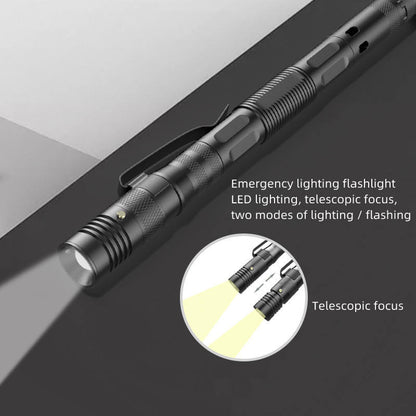 Multifunctional Tactical Pen Flashlight Defense Pen Broken Window Hammer EDC Outdoor Supplies Self-Defense Survival Tools Aluminum Alloy
