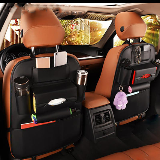 Car Seat Back Storage Bag Organizer Travel Box Pocket PU Leather Universal Stowing.