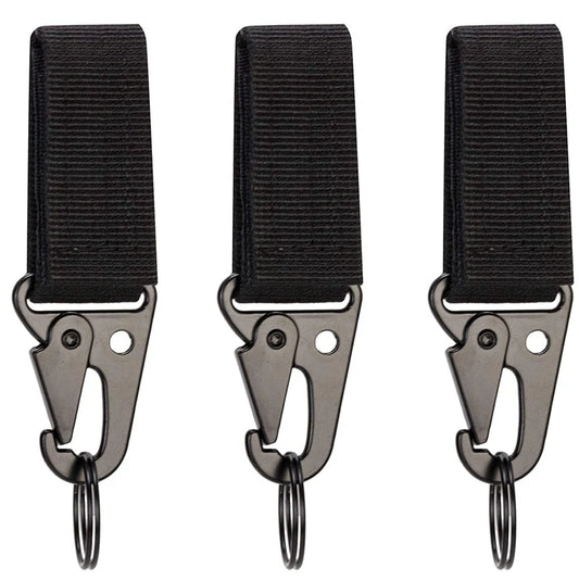 "Essential 3-Piece Tactical Belt Keeper Set with Key Clip: Secure Your Keys with Ease"