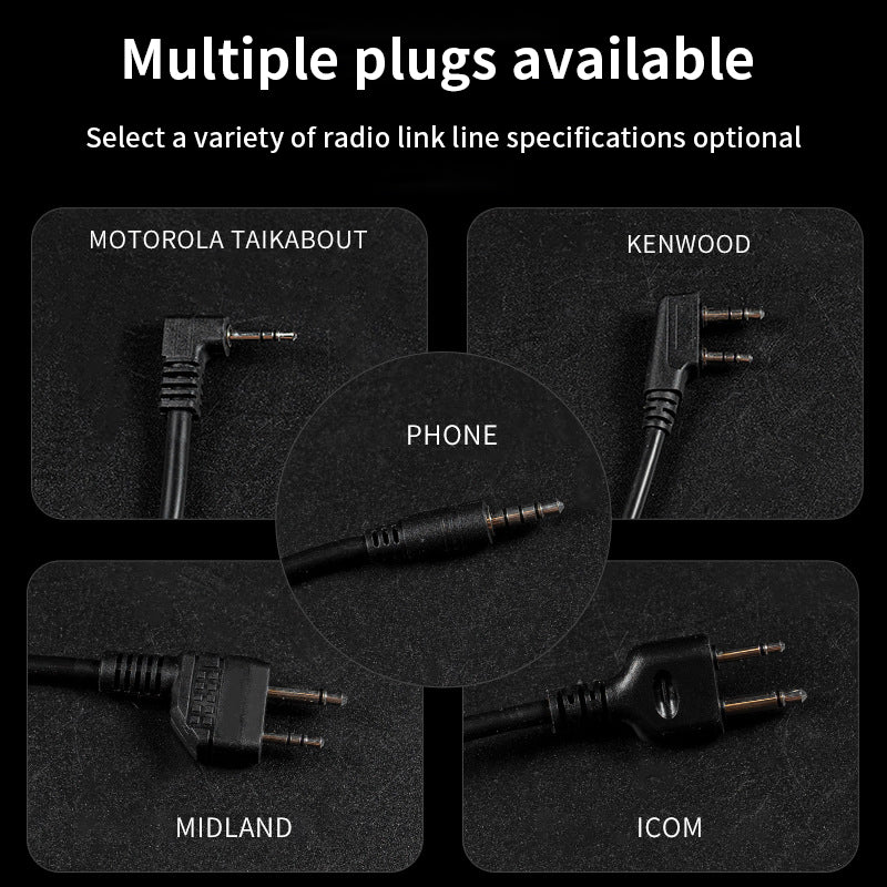 Tactical U94 V2 PTT Tactical Headphone Adapter with Various Plugs