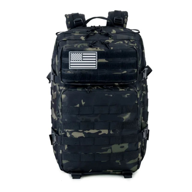 "Ultimate 45L Tactical Backpack: Your All-Weather Military Pack for Outdoor Adventures"