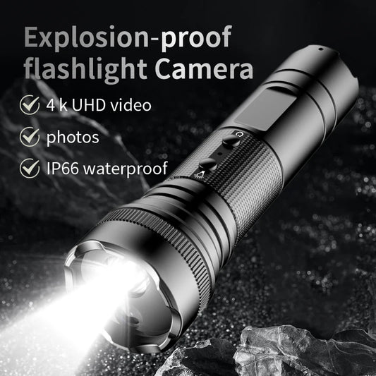 "4K Mini Camera HD Flashlight: Versatile Inspection Tool & Bicycle Helmet Recorder"