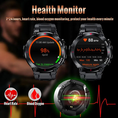"2023 Tactical Military 5 ATM Smart Watch: The Ultimate Fitness Companion for Every Adventure"