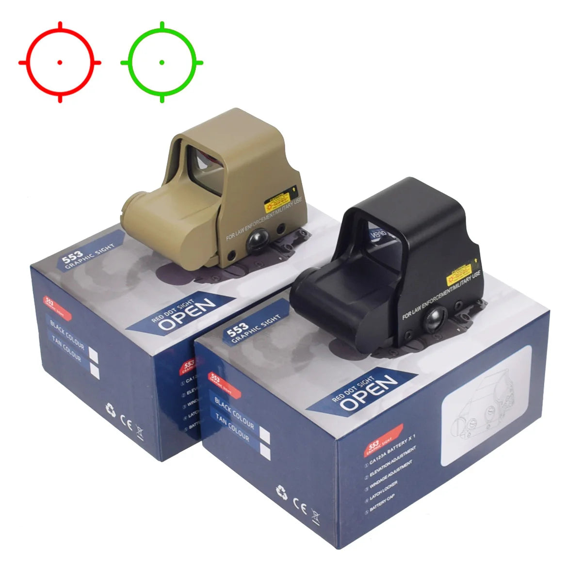 551 552 553 558 Red Green Dot Holographic Sight Scope Hunting Reflex Sight Riflescope 20mm Mount Airsoft Gun