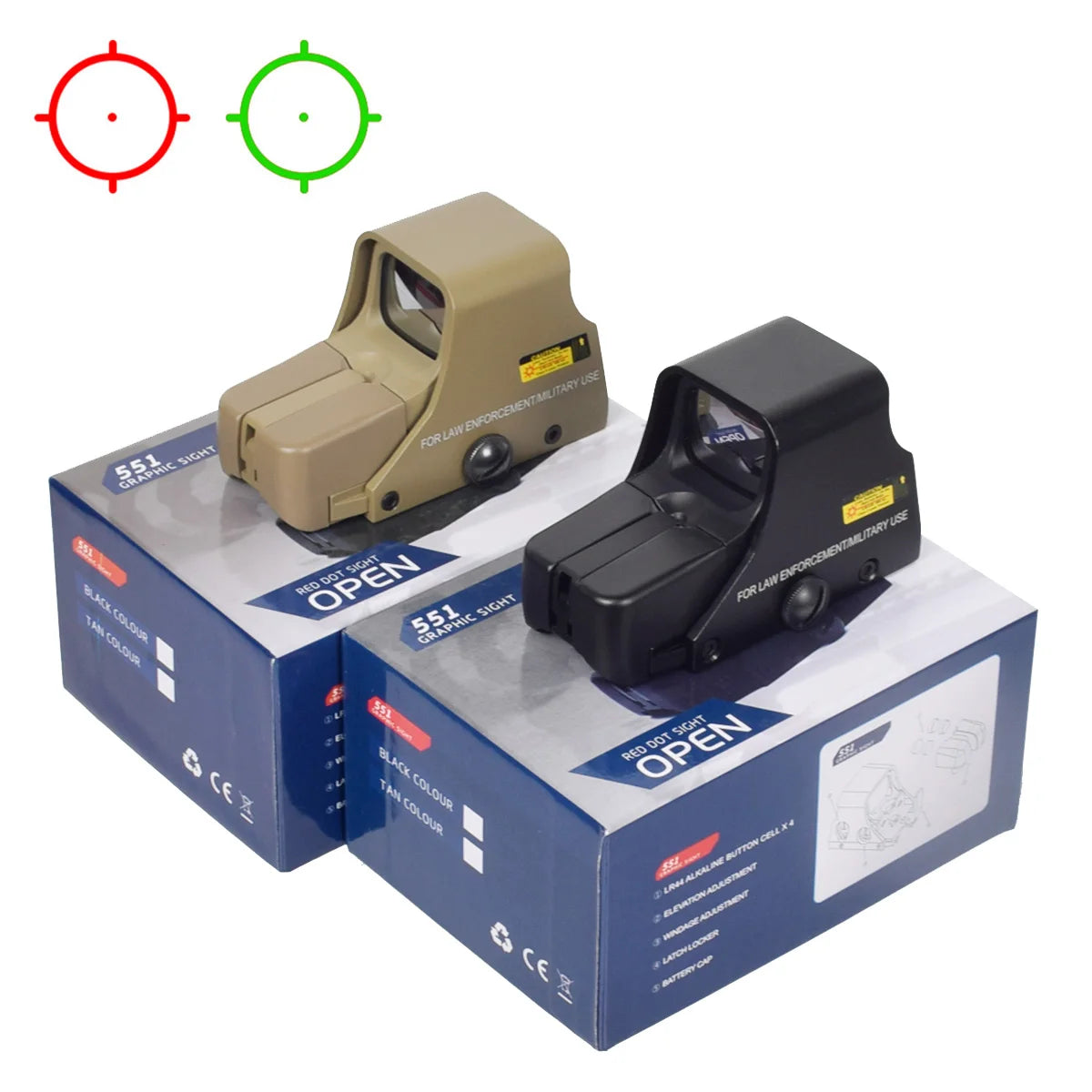 551 552 553 558 Red Green Dot Holographic Sight Scope Hunting Reflex Sight Riflescope 20mm Mount Airsoft Gun