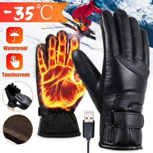 Winter Gloves Electric Heated Gloves Waterproof Windproof Cycling Warm Heating Screen USB Powered Heated Gloves