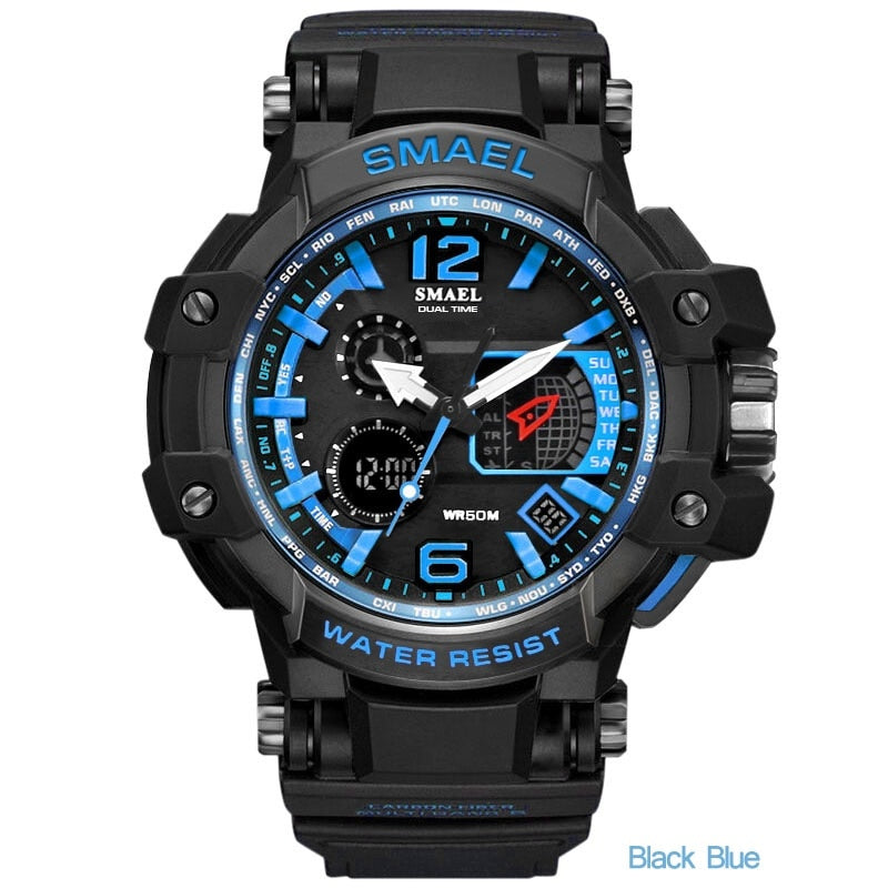 SMAEL 1509 Men Quartz Digital Watch Mens Sport Watches Electronic Military Wrist watch Male Waterproof Clock  Relogios Masculino