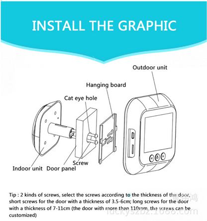 2.4 Inch Security Smart Doorbell Peephole Camera: Enhanced Home Safety