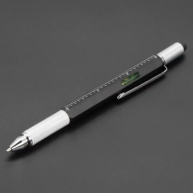 7 in 1 Multifunctional Pen Touch Screen Stylus with Screwdriver, Ruler, Level Gauge, Refillable Pen