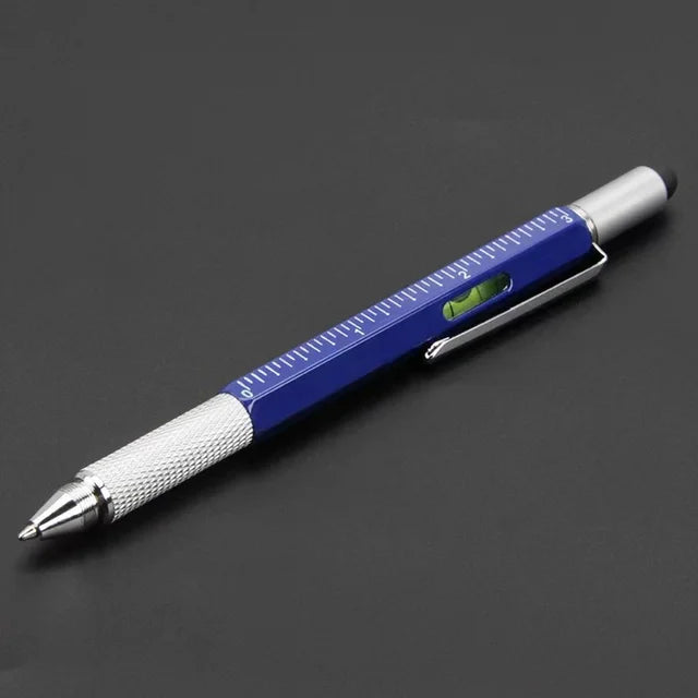 7 in 1 Multifunctional Pen Touch Screen Stylus with Screwdriver, Ruler, Level Gauge, Refillable Pen