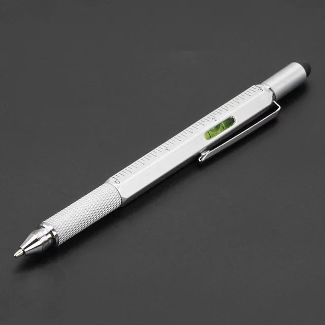 7 in 1 Multifunctional Pen Touch Screen Stylus with Screwdriver, Ruler, Level Gauge, Refillable Pen