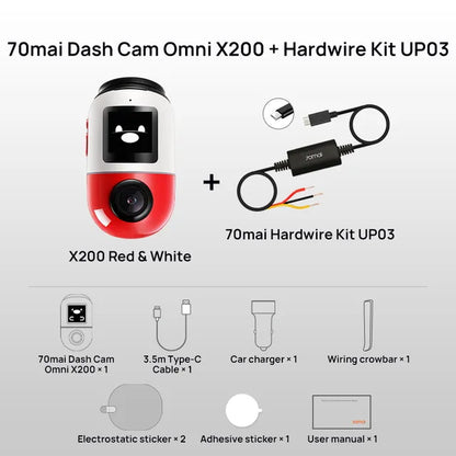 "Transform Your Drive: Dash Cam Omni X200 with 360° View & AI Motion Detection"