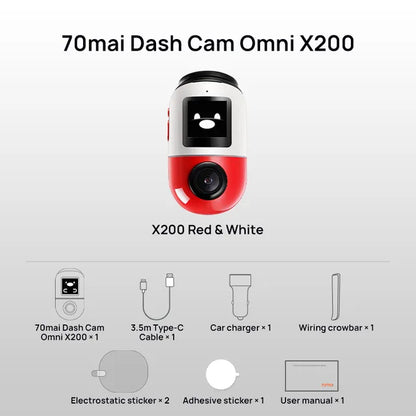 "Transform Your Drive: Dash Cam Omni X200 with 360° View & AI Motion Detection"