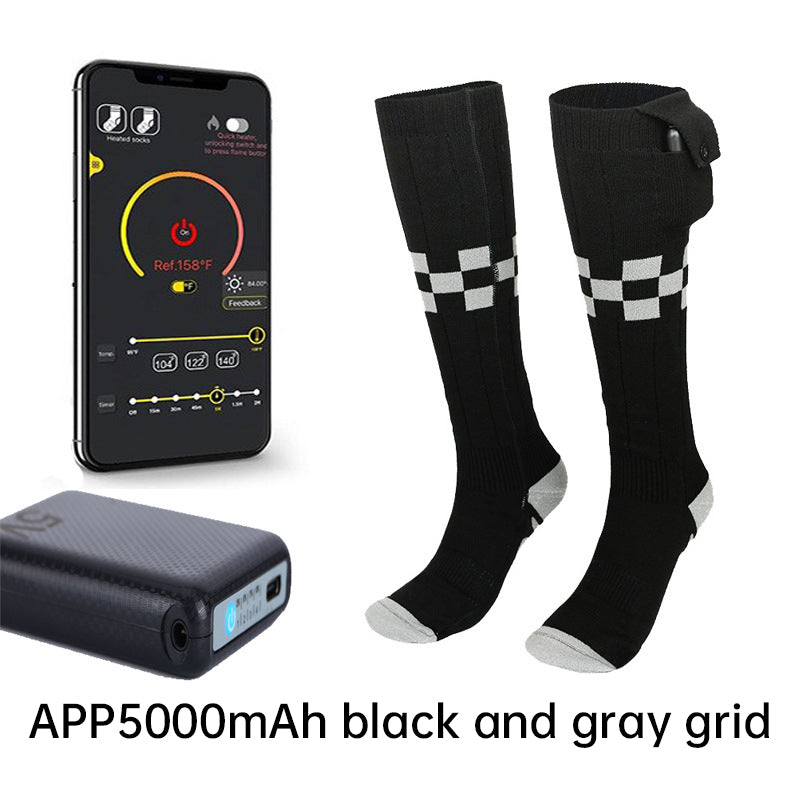 Heated Socks APP Remote Control 6000/5000mAh Rechargeable Battery Winter Thermal Electric Heating Thick Socks