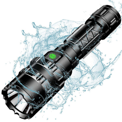 Mini Long-Range USB Charging 10W Aluminum Alloy Outdoor Home LED Tactical Strong Light Flashlight Set