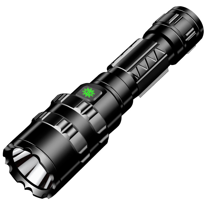 Mini Long-Range USB Charging 10W Aluminum Alloy Outdoor Home LED Tactical Strong Light Flashlight Set