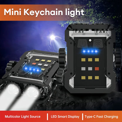 "Illuminate Your Adventures: LED Portable Keychain Light with COB Flashlight & Magnetic Base"