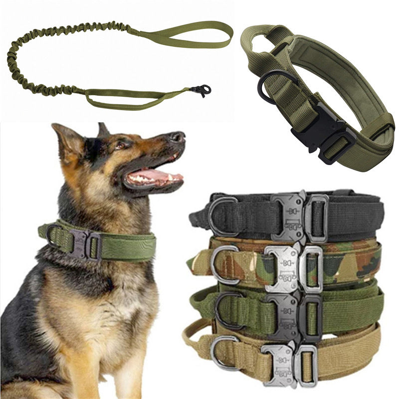 Tactical Collar Pet Collar Nylon Outdoor Dog Leash Adjustable Large and Medium Dog Collar Dog Collar