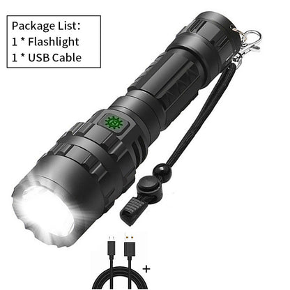 Mini Long-Range USB Charging 10W Aluminum Alloy Outdoor Home LED Tactical Strong Light Flashlight Set