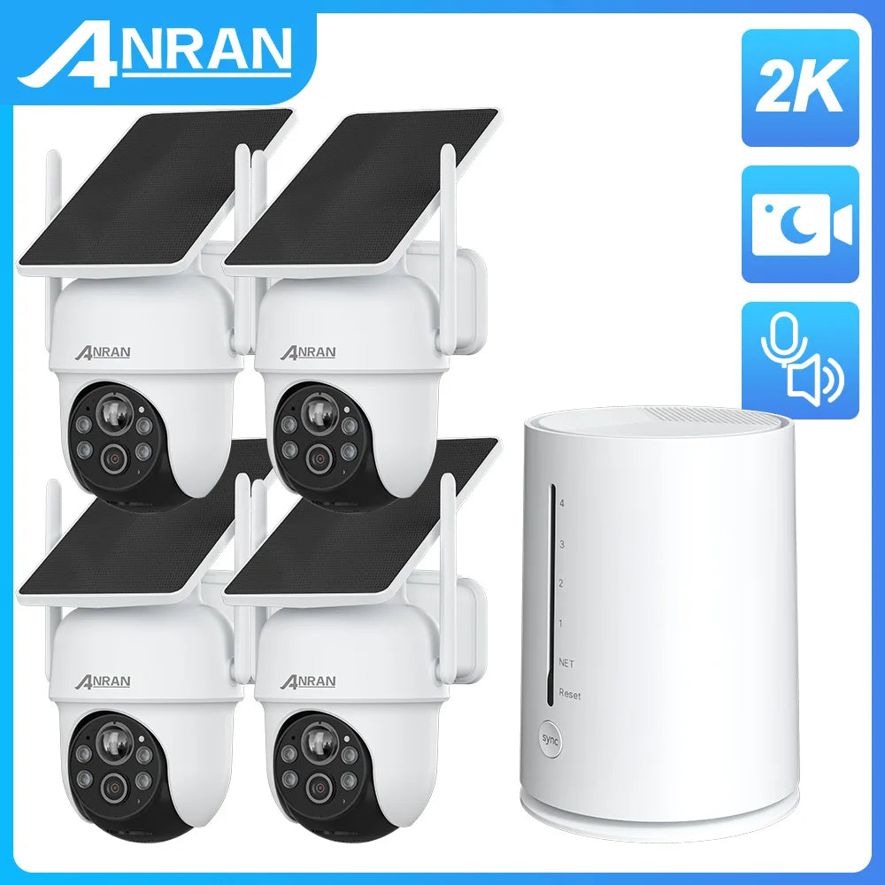 4 Channel Solar Wireless 360 PTZ CCTV System