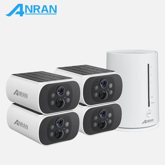 ANRAN 4MP Wifi Solar Battery  Kit Surveillance Security System Humanoid Detection Siren Alarm Outdoor Wireless Camera Set