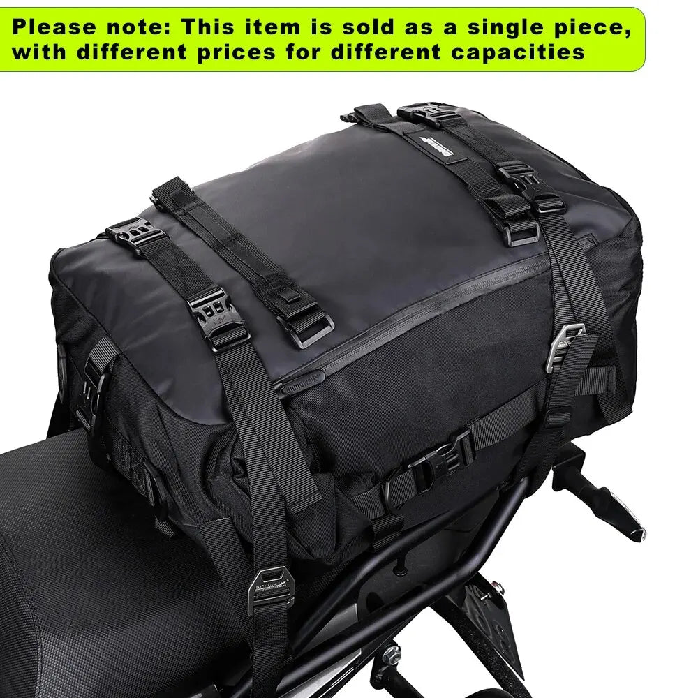 "Rhinowalk Motorcycle Rear Seat Bag: Versatile & Waterproof Saddle Bag for Every Adventure"