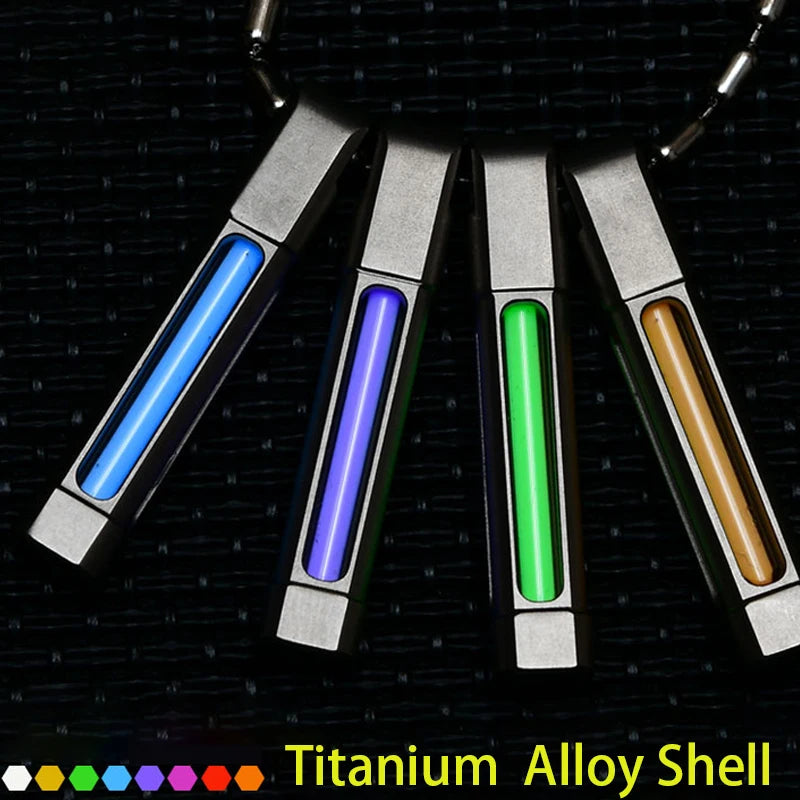 Titanium Alloy Luminous Lights Lamp Key Ring Life Saving Emergency Lights