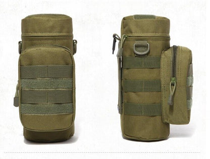 Outdoor Water Bottle Pouch Military Tactical Molle Kettle Case Waist Bag Multifunction Pockets EDC Gear Camping Hiking Riding