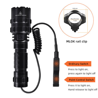 Mini Long-Range USB Charging 10W Aluminum Alloy Outdoor Home LED Tactical Strong Light Flashlight Set