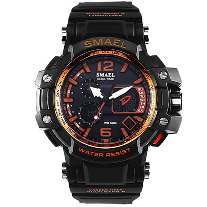SMAEL 1509 Men Quartz Digital Watch Mens Sport Watches Electronic Military Wrist watch Male Waterproof Clock  Relogios Masculino