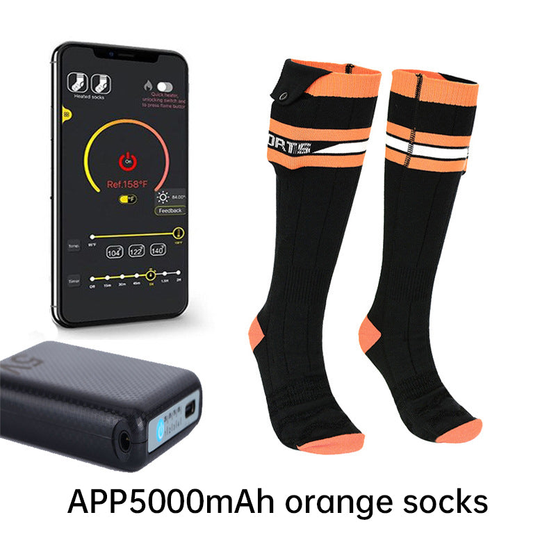 Heated Socks APP Remote Control 6000/5000mAh Rechargeable Battery Winter Thermal Electric Heating Thick Socks