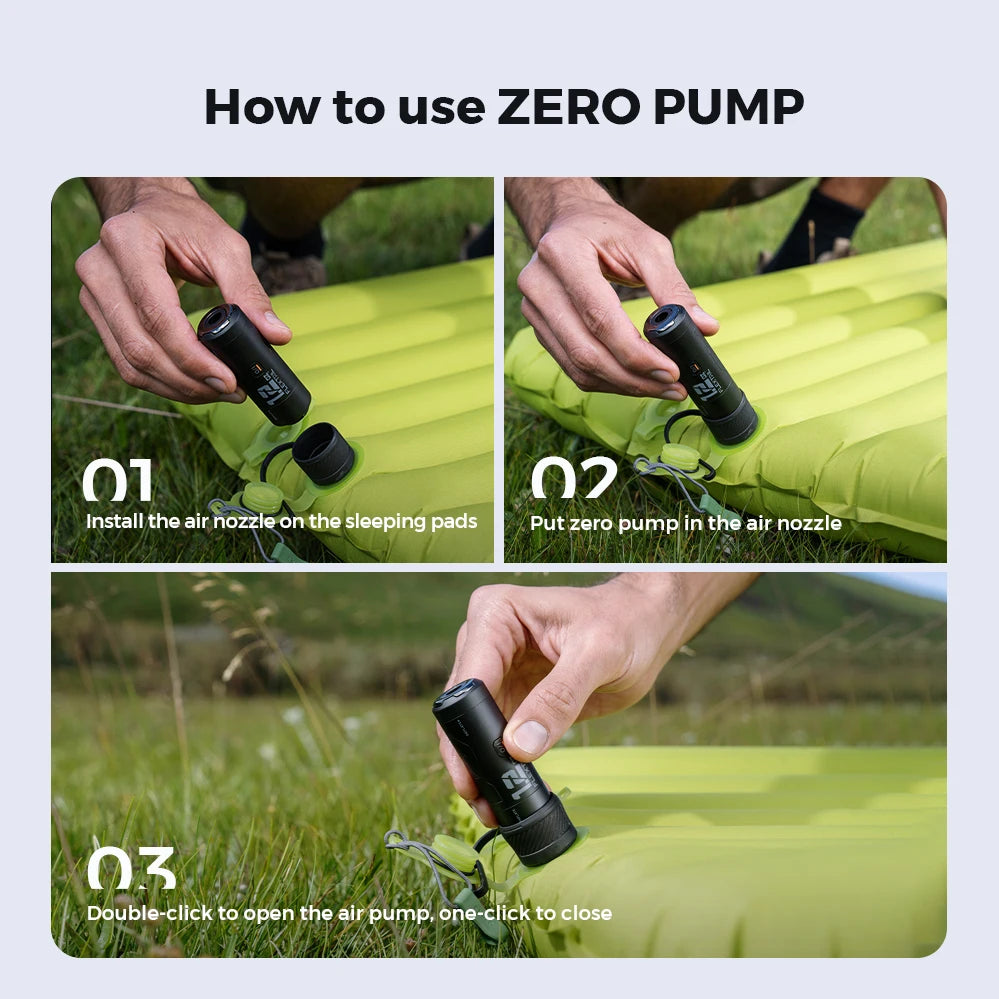 FLEXTAILGEAR ZERO PUMP - 34g Portable Camping Air Pump for Inflatables  Rechargeable Electric Pump  for Sleeping Pads