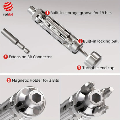 Galacok S1 EDC Multi-Function Screwdriver Set with Magnetic Torx Phillips Hex Drill Bit Portable Repair Tool