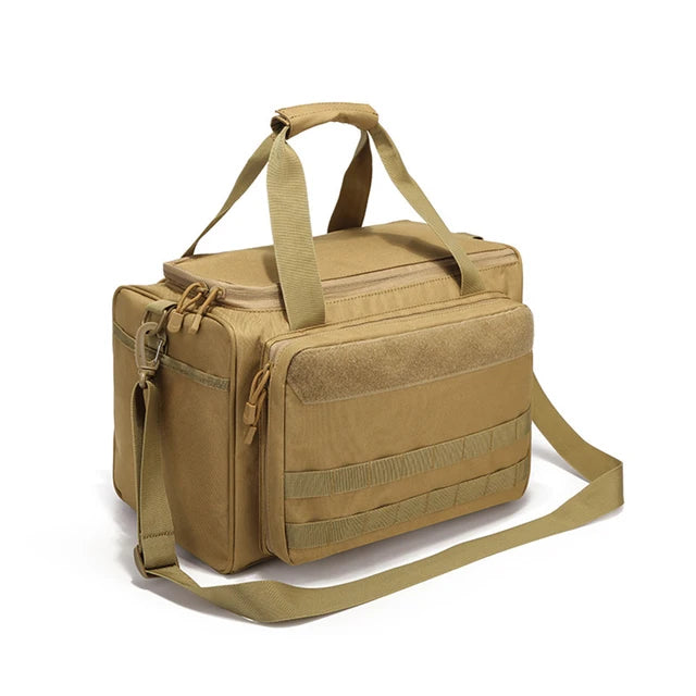 "Tactical Dual Gun Range Bag: Universal Handgun Storage and Transport Solution"