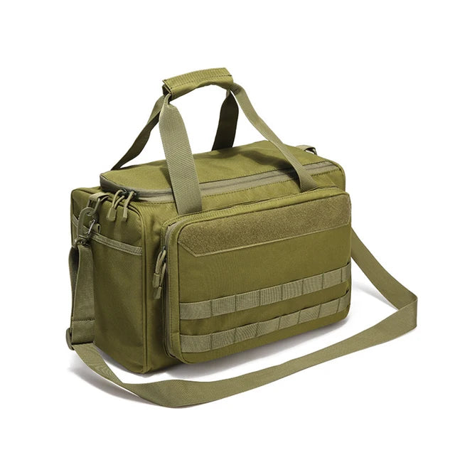 "Tactical Dual Gun Range Bag: Universal Handgun Storage and Transport Solution"