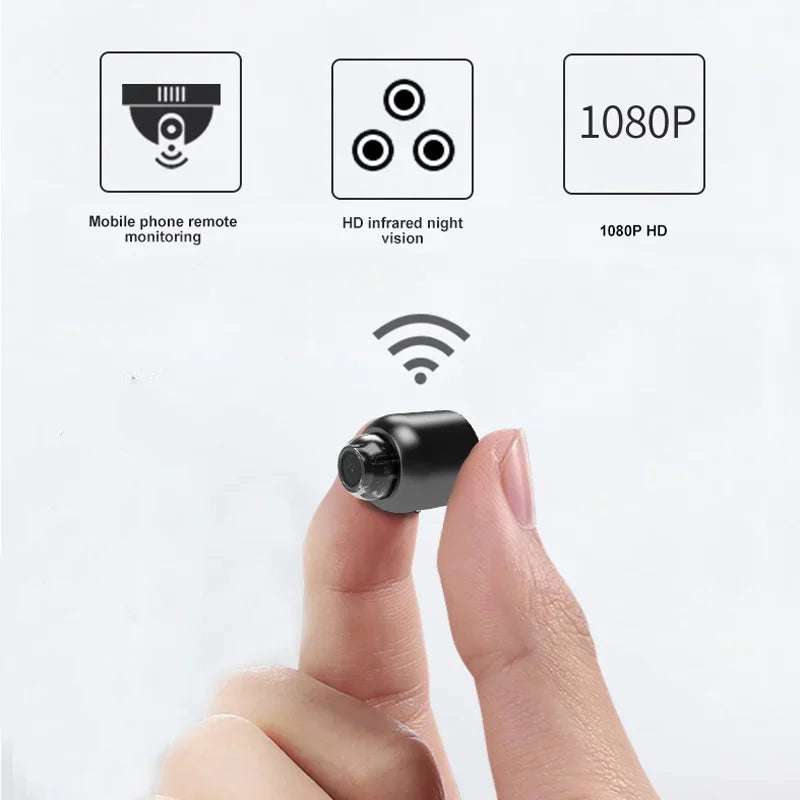 "Ultra-Discreet 1080P Mini Wireless Camera: Night Vision & Motion Detection Security"