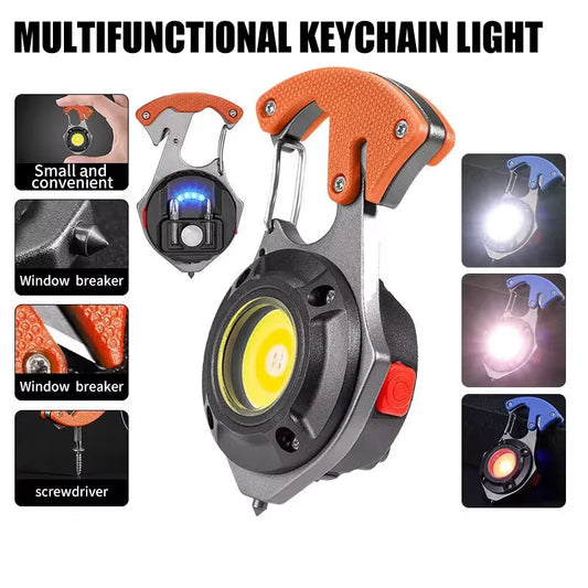 LED Flashlight Portable Multifunctional Mini COB Keychain Flashlight