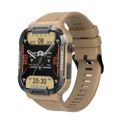 "Rugged Tactical Bluetooth Smartwatch for Men: The Ultimate Outdoor Companion"