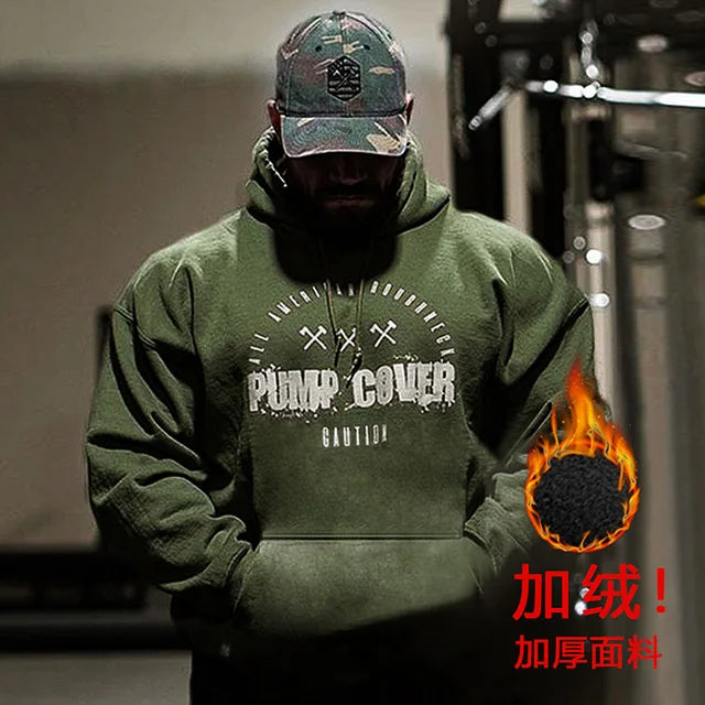 Men's Oversized Gym Hoodie - Loose Fit Sweatshirt for Bodybuilding and Fitness