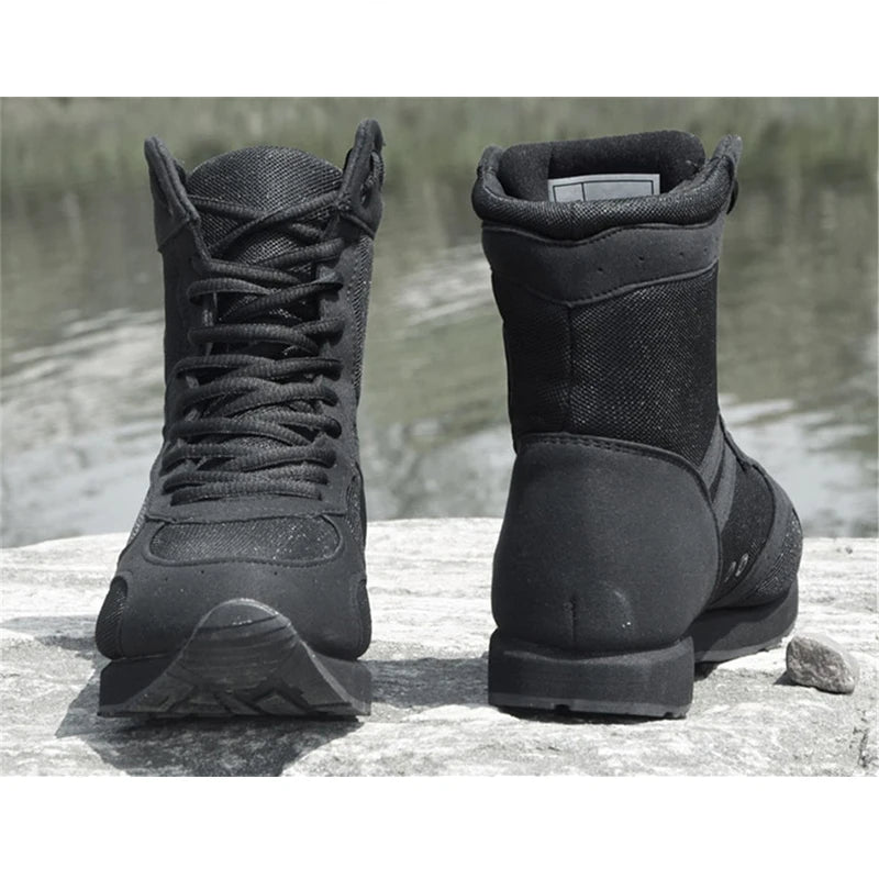 Men's Military Outdoor Desert Combat Tactic Mid-calf Boots Men Snow Tactical Hiking Boots Ultra-light Hiking Combat Ankle Boots