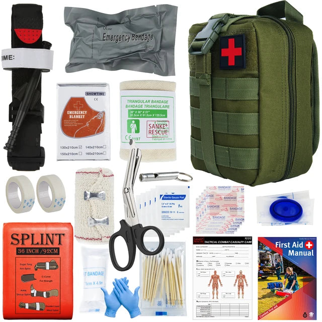 Military IFAK Trauma Survival  Kit First Aid Medical Pouch Emergency Survival Gear and Equipment with Molle Car Travel Hiking