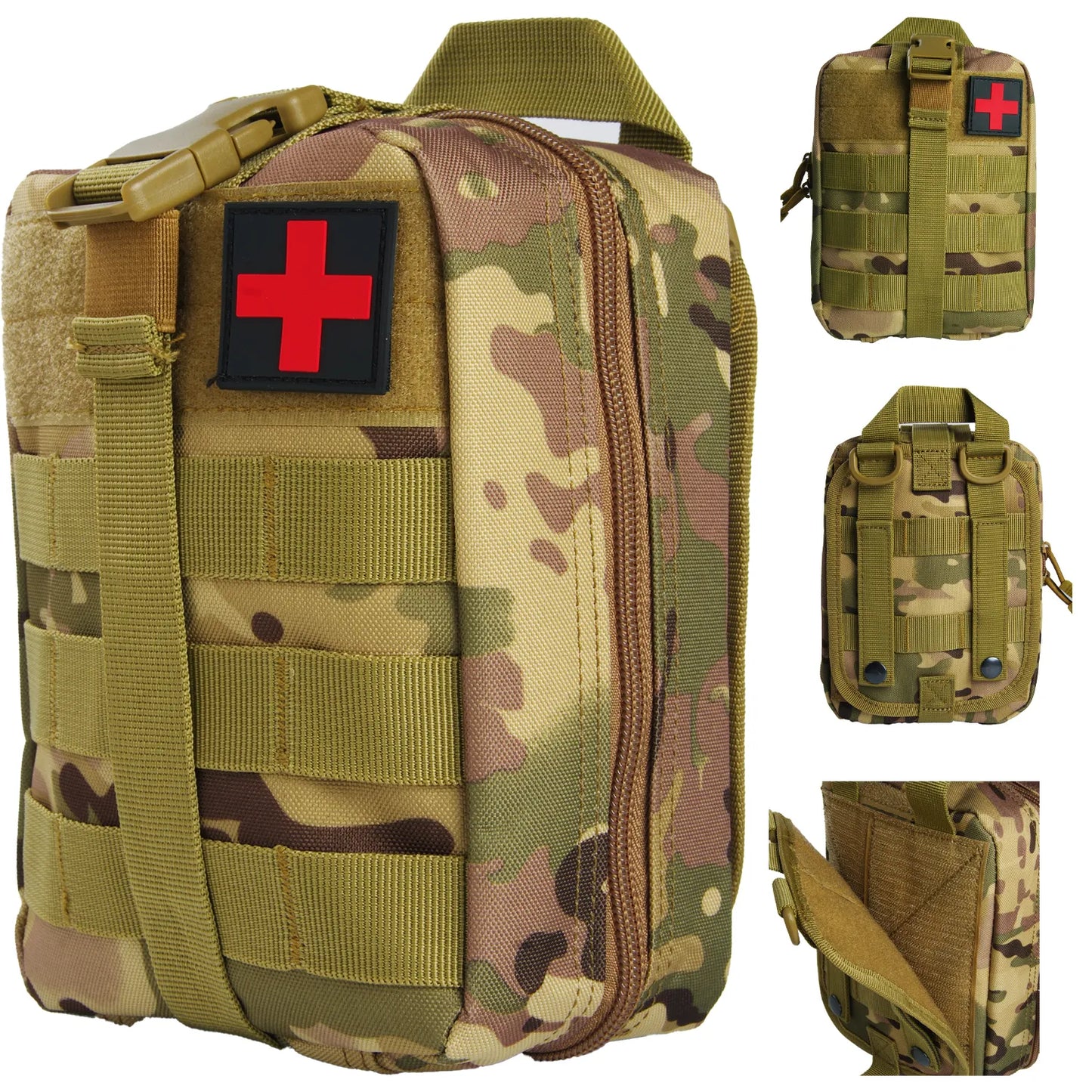 Military IFAK Trauma Survival  Kit First Aid Medical Pouch Emergency Survival Gear and Equipment with Molle Car Travel Hiking